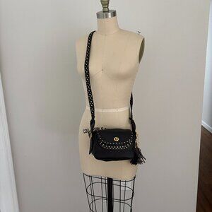 Coach X 1941 Tabitha Simmons Black Crossbody 17 Rivets Moto Leather 78710